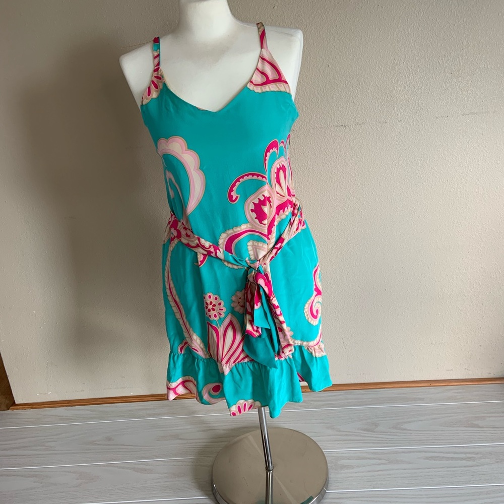 NWT Britt Ryan turquoise blue silk dress size 4